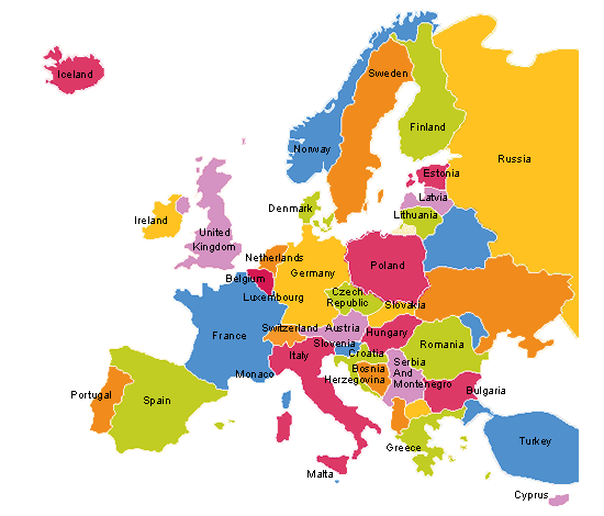 Political Map Of Europe Social Studies 9